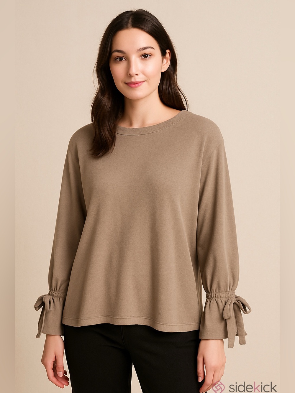 Grey State mauve sweater tie on sleeves S